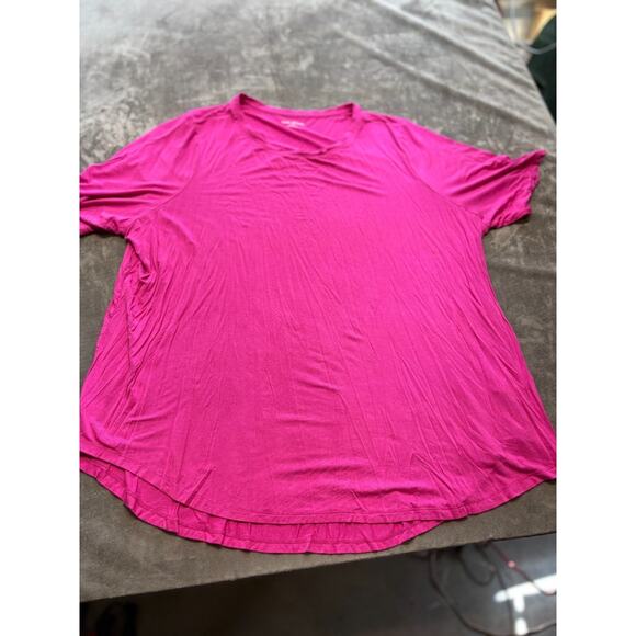 Lane Bryant Tops - Lane Bryant Top Plus Size 22/24 Tunic Stretch Solid Short‎ Sleeve Casual Pink